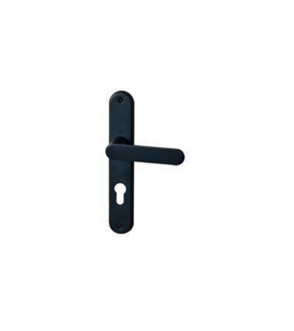 Poignée de porte sur plaque195 DAPHNE NOIR