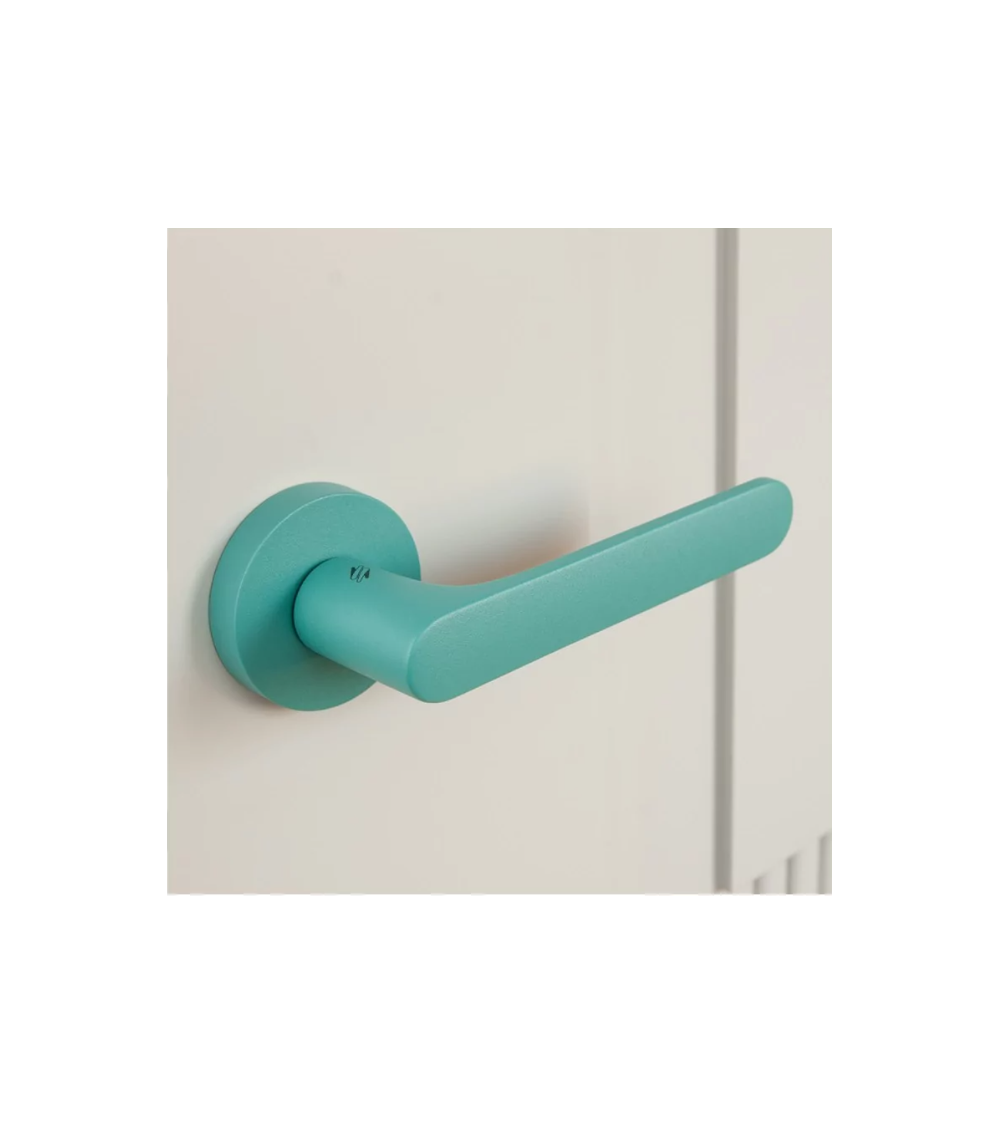 Poignée de porte de couleur turquoise- Moon One Ronde