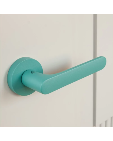 Poignée de porte de couleur turquoise- Moon One Ronde