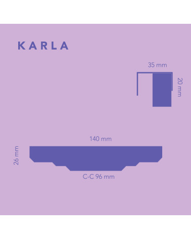 Poignée de meuble en laiton KARLA BLACK avec dimensions