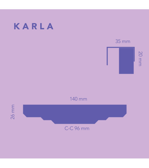 Poignée de meuble chrome poli KARLA CR poignée design