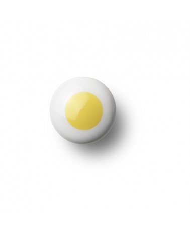 Bouton de meuble Anne Black Dot de couleur jaune - taille 30x30mm
