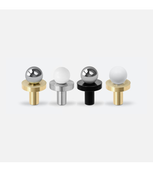 Bouton de meuble noire/chrome poli POLA poignée design