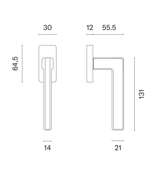 Poignée de fenêtre chrome satiné ARTA poignée design