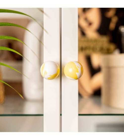 Bouton de meuble en bois de Hêtre Jaune -  poignée design
