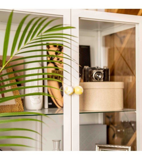 Bouton de meuble en bois de Hêtre Jaune -  poignée design