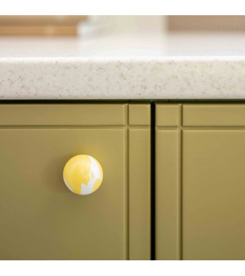 Bouton de meuble en bois de Hêtre Jaune -  poignée design