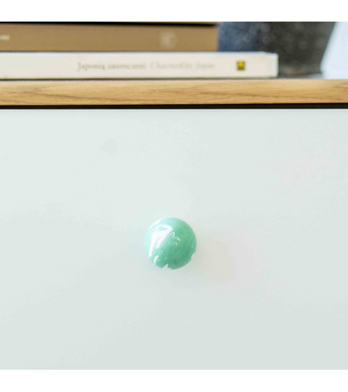 Bouton de meuble en bois de hêtre vert riche poignée design
