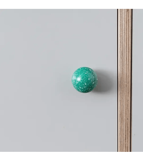 Bouton de meuble en bois de hêtre vert/blanc Mélange poignée design