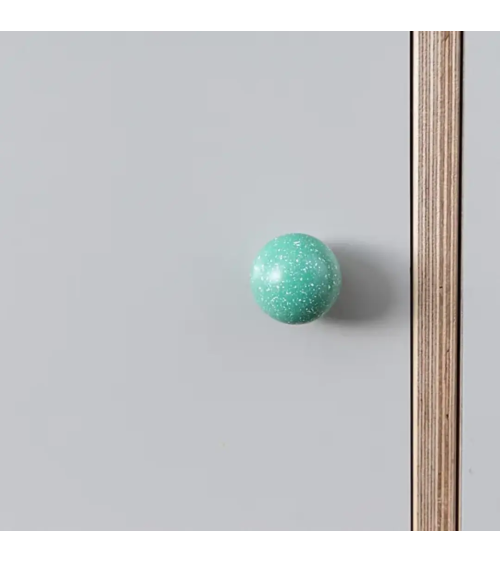 Bouton de meuble en bois de hêtre Vert clair/blanc Mélange poignée design