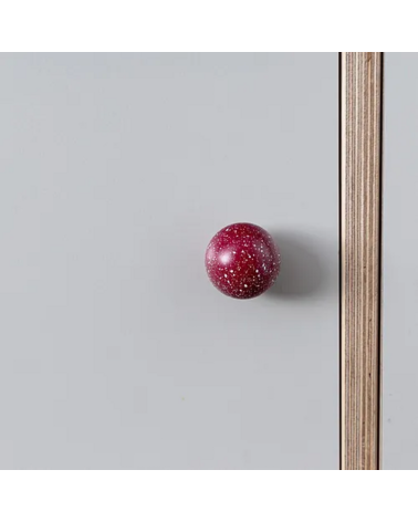 Bouton de meuble en bois de hêtre vin rouge/blanc Mélange poignée design fixé sur un meuble