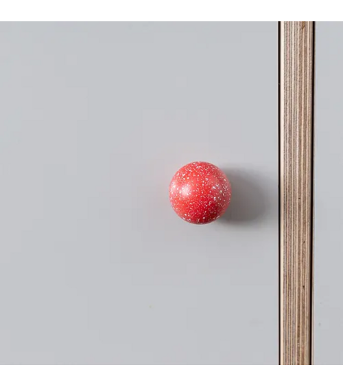 Bouton de meuble en bois de hêtre rose foncé/blanc Mélange poignée design