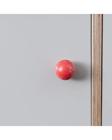 Bouton de meuble en bois de hêtre rose foncé/blanc Mélange poignée design fixé sur un meuble