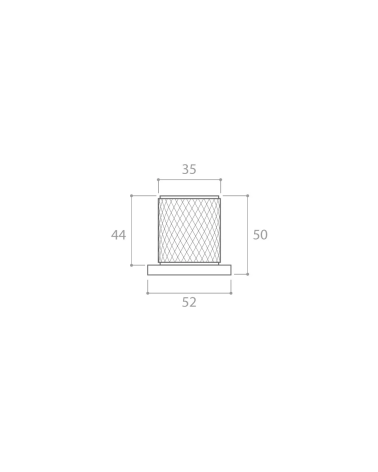 Bouton de porte texturée Time avec dimensions