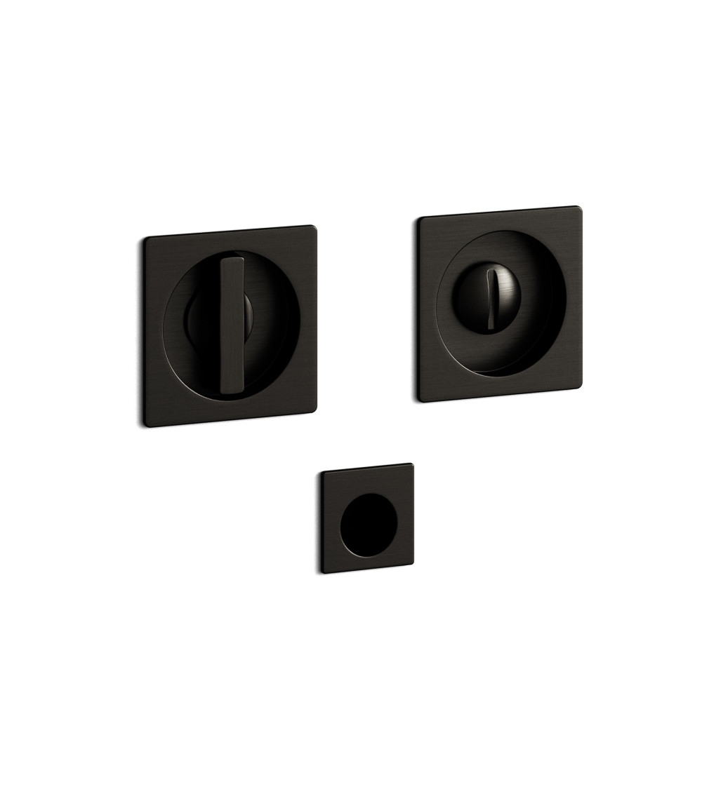 Poignée de porte nickel satiné encastrée avec la serrure, pour porte coulissante, MANDELLI 1108TN/S -  poignée design