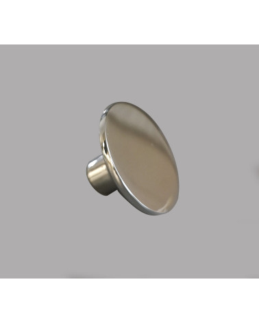 Bouton de meuble chrome poli ASTRO poignée design sur fond gris