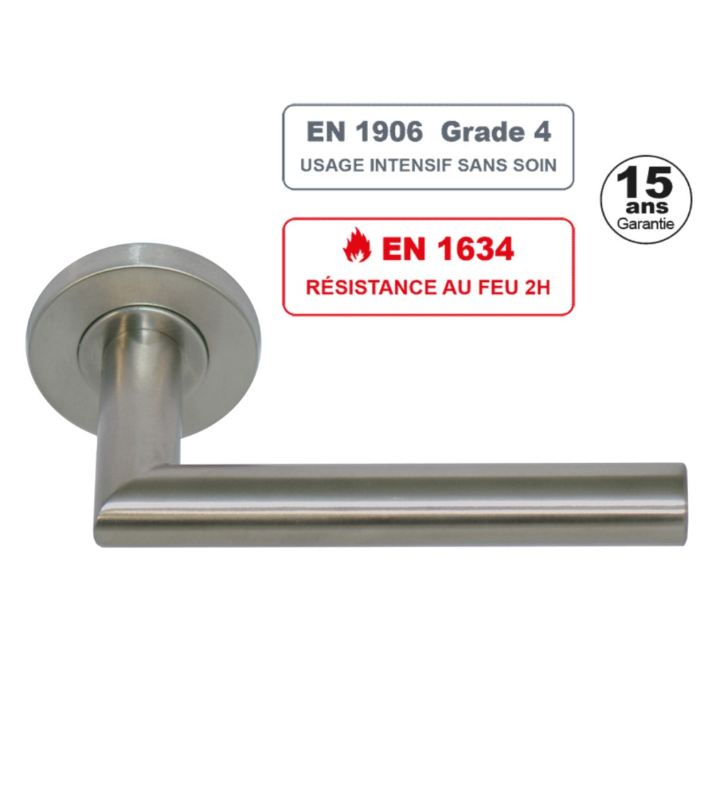 Poignée de porte ALTESSE en inox 304 Grade 4 resistante au feu