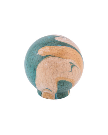 Bouton de meuble en bois de hêtre Turquoise Ebru