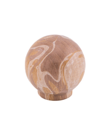 Bouton de meuble en bois de hêtre marron Ebru