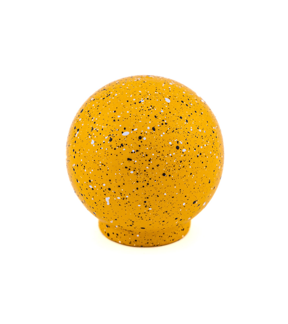 Bouton de meuble en bois de hêtre jaune noir et blanc Mélange