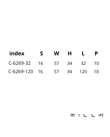 Poignée de meuble TORN-1 avec dimensions