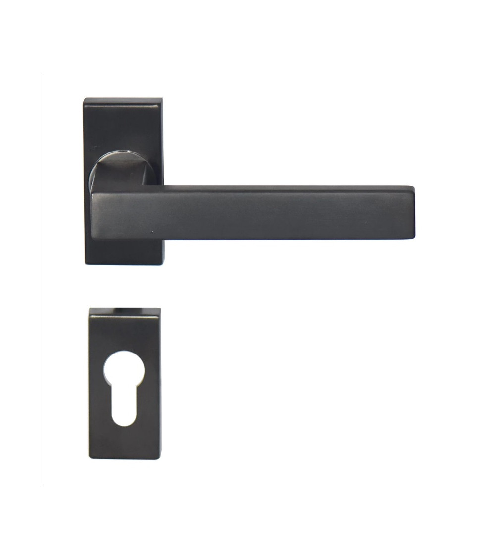 Poignée MAJESTEA Rosace Rectangle Anthracite PVD