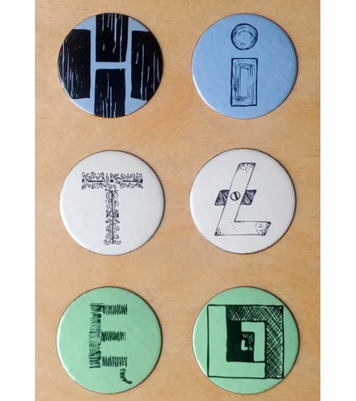 Bouton de meuble Emaillé Alphabet