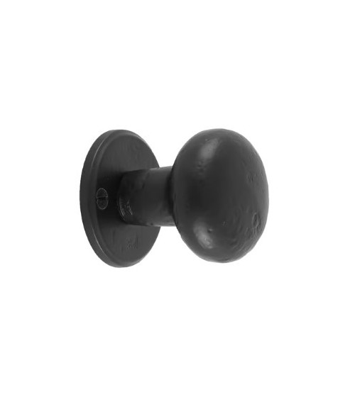 PAIRE BOUTON DE PORTE PHR /50 FER VIEILLI - NOIR (VO) 45mm