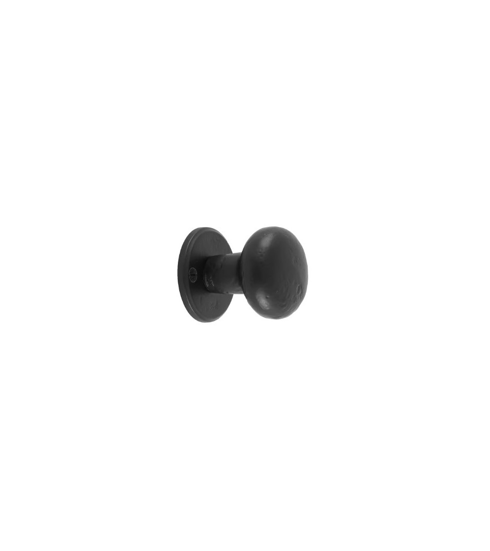 PAIRE BOUTON DE PORTE PHR /50 FER VIEILLI - NOIR (VO) 45mm