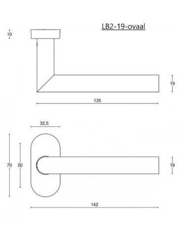 Poignées de porte Formani Basics LBII-19MN sur rosace ovale couleur noire