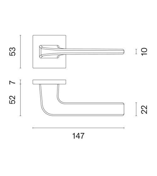 Poignée de porte nickel satiné NAKA poignée design