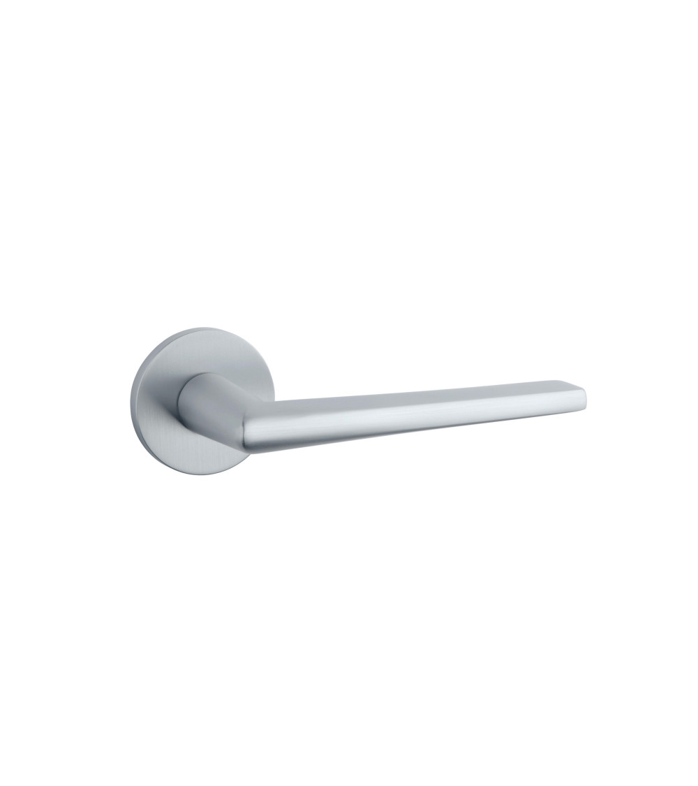 chrome door handle with regular and design lines