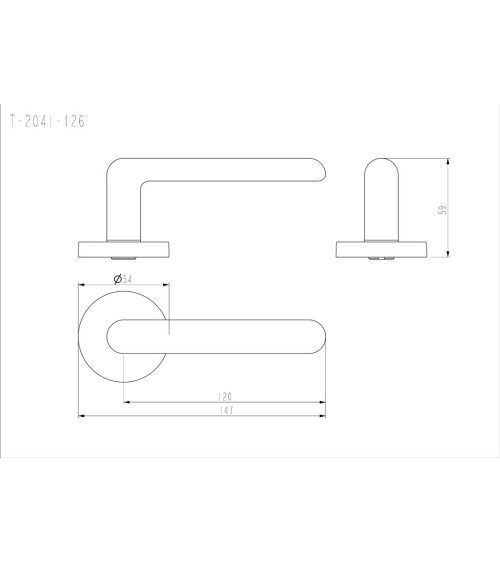 Poignée de porte chrome satiné NOX quincaillerie design