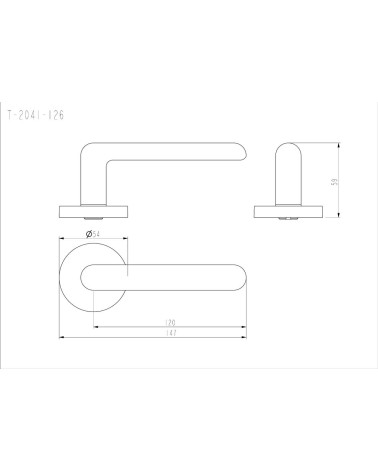 Poignée de porte NOX avec dimensions