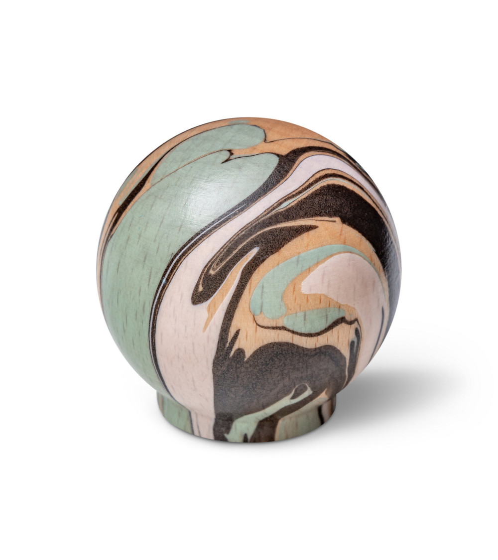 Bouton de meuble en bois de hêtre Vert aqua