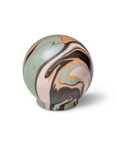 Bouton de meuble en bois de hêtre Vert aqua