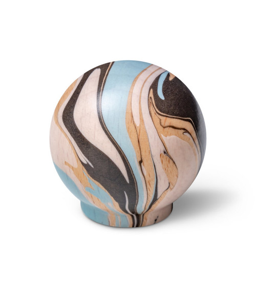 Bouton de meuble en bois de hêtre Bleu clair