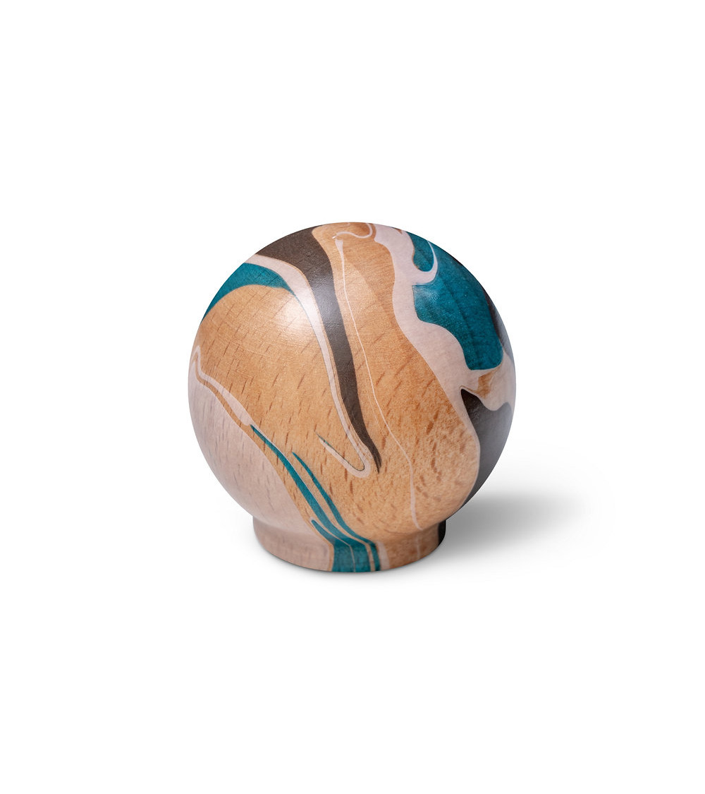 Bouton de meuble en bois de hêtre Turquoise