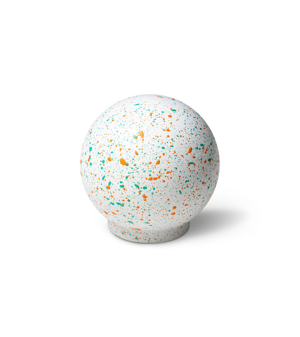 Bouton de meuble en bois de hêtre Pelouse ensoleillée Mélange - blanc vert orange