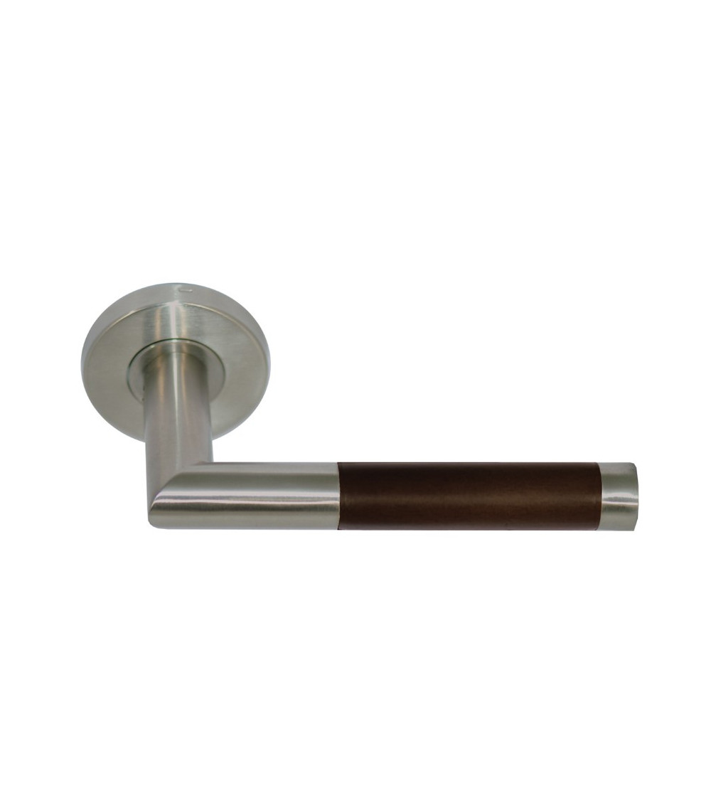 poignée de porte aspect bois foncée