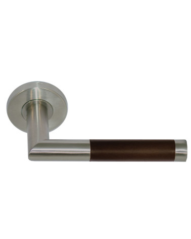 poignée de porte aspect bois foncée