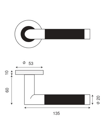 Poignée de porte SAUTERNES chocolat – Inox & bois | Rosace ronde | 5 options