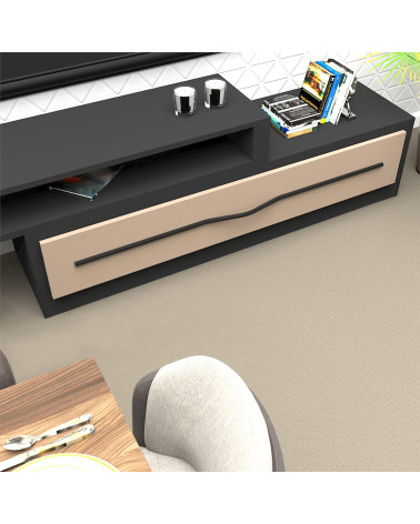 Poignée de meuble noire mat APRO poignée design montée sur un meuble
