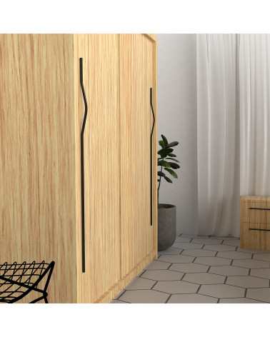 Poignée de meuble noire mat APRO-2 poignée design montée sur une armoire