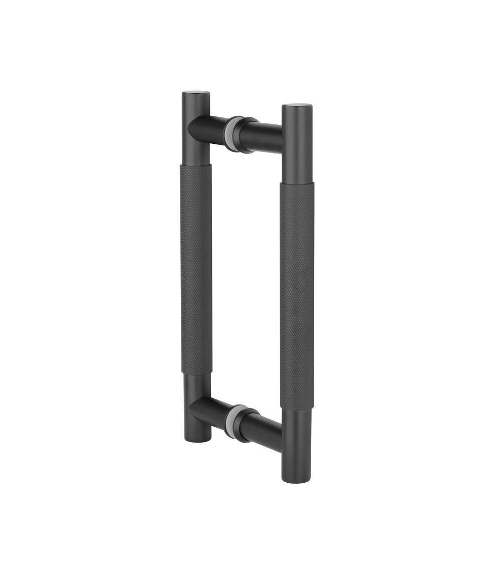 Poignée de tirage double texturée pour porte 1770 finition noir mat poignée design