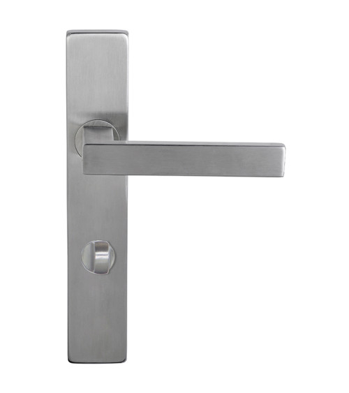Poignée Majestea inox sur plaque rectangulaire condamnation