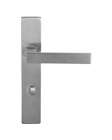 Poignée Majestea inox sur plaque rectangulaire condamnation
