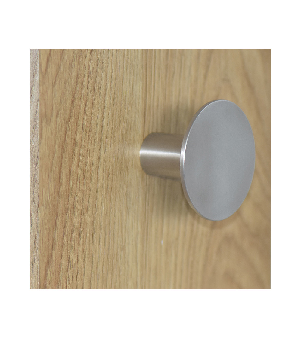 Patère murale Disque fin en inox brossé mat D.60mm
