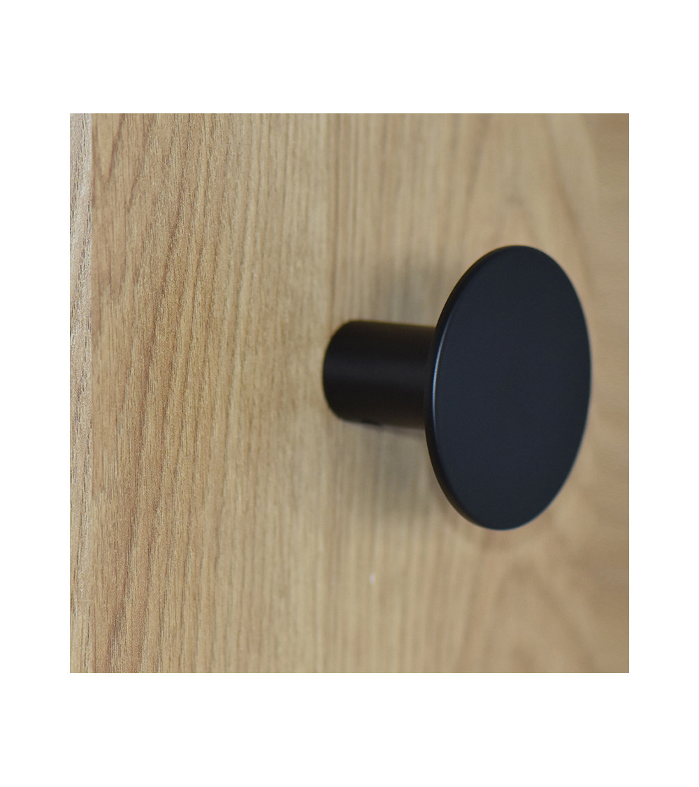 Patère Disque fin inox noir D.60
