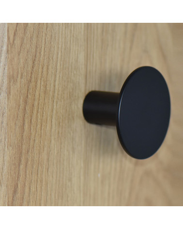 Patère Disque fin inox noir D.60